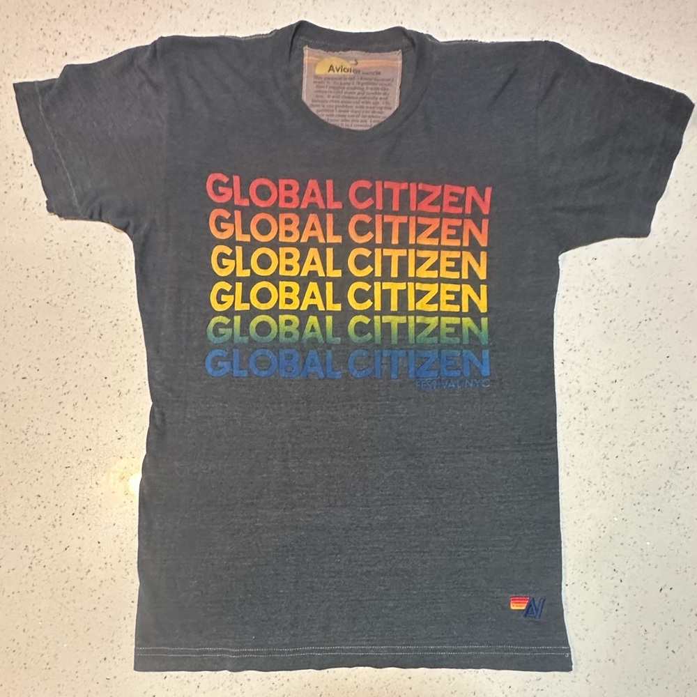 Aviator Nation RARE GLOBAL CITIZEN UNISEX CREW TEE / GUC/EUC